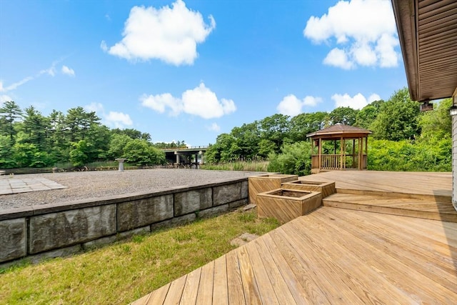 43 Water St, Freetown, MA 02702 - wooden deck with a gazebo and view of wooded area