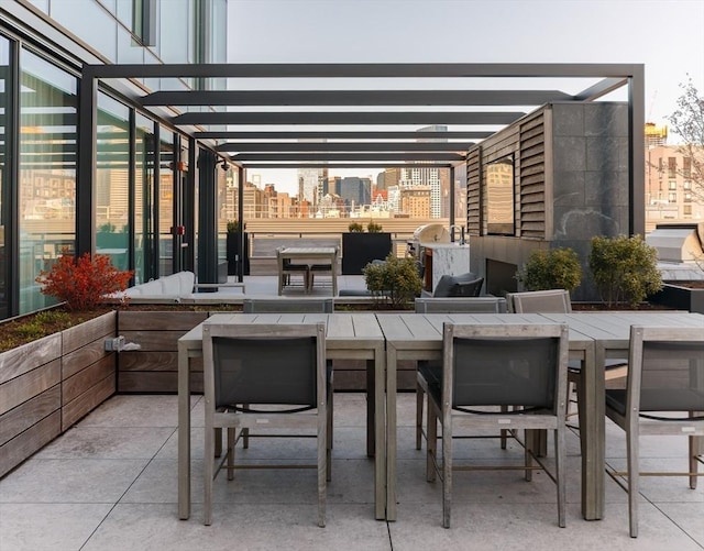 view of patio with a pergola