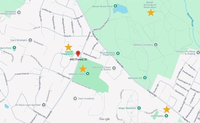 440 Forest St, Waltham, MA 02452 - map of property location