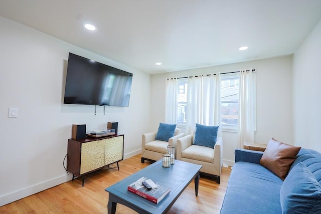 307 E Eagle St, Boston, MA 02128 - living room featuring light wood-type flooring and recessed lighting
