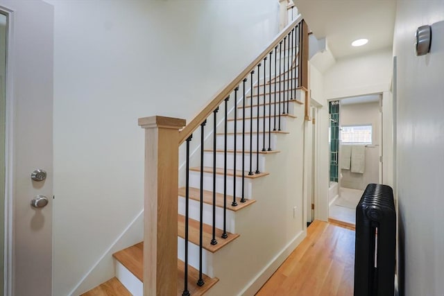 307 E Eagle St, Boston, MA 02128 - stairway featuring wood finished floors and baseboards