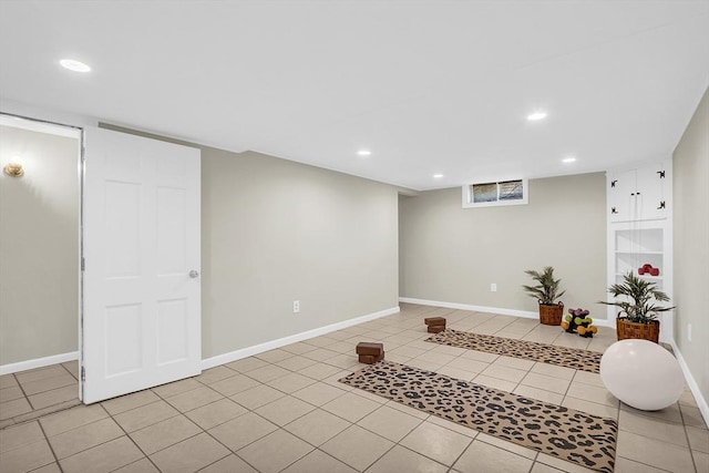 interior space with light tile patterned floors