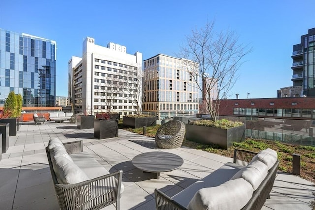 view of patio / terrace featuring an outdoor living space