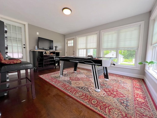 364 Chestnut Hill Rd, Millville, MA 01529 - game room featuring dark wood-type flooring and baseboards