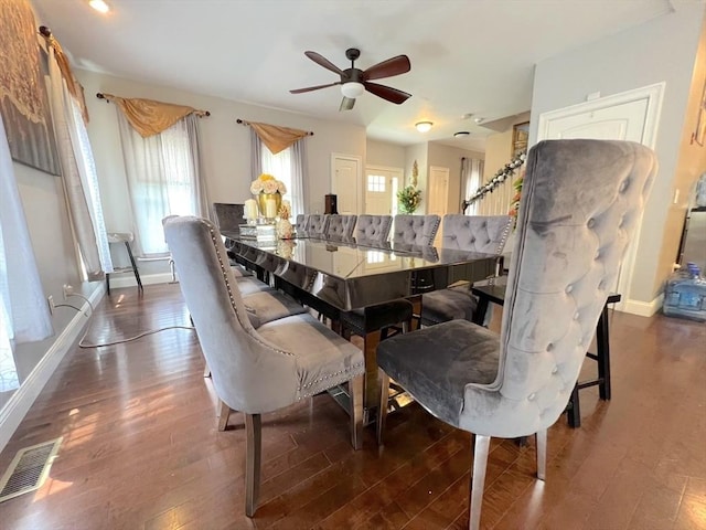 364 Chestnut Hill Rd, Millville, MA 01529 - dining space with ceiling fan and wood finished floors