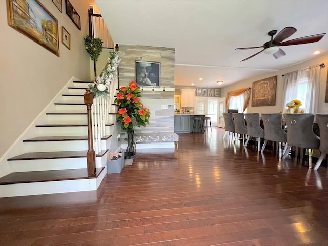 364 Chestnut Hill Rd, Millville, MA 01529 - interior space featuring a ceiling fan and wood finished floors
