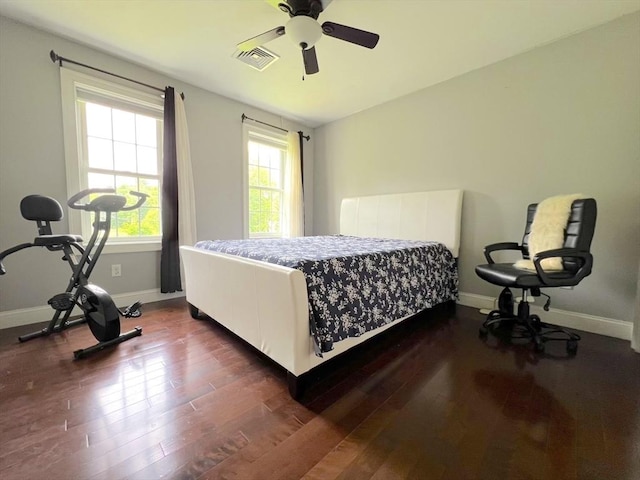364 Chestnut Hill Rd, Millville, MA 01529 - bedroom with dark wood-style flooring and a ceiling fan