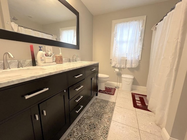 364 Chestnut Hill Rd, Millville, MA 01529 - full bathroom with double vanity, tile patterned flooring, and curtained shower