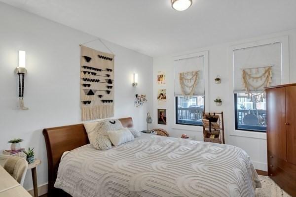 bedroom with vaulted ceiling