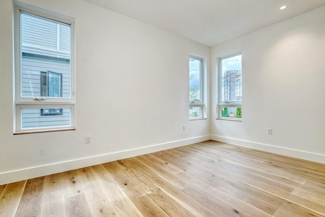 empty room featuring light wood-type flooring