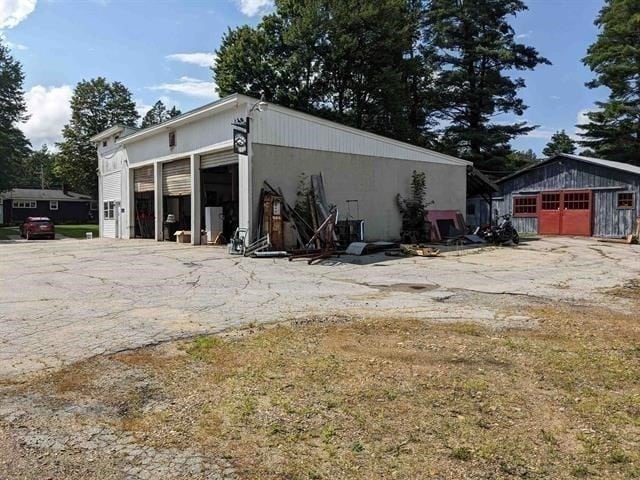 exterior space with a garage