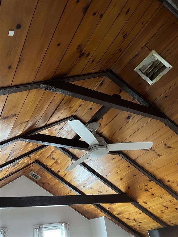 interior details with wooden ceiling and beam ceiling