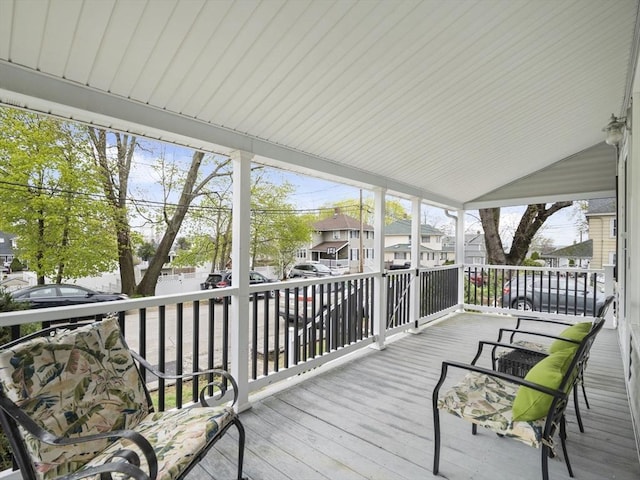 deck featuring a residential view