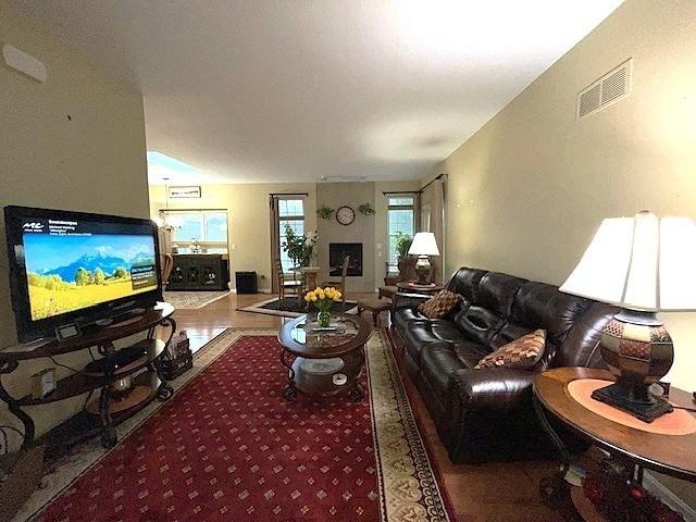 living room with hardwood / wood-style flooring