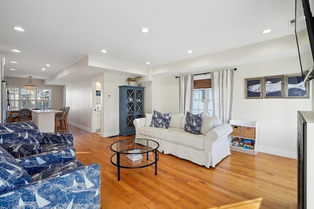 10 Berkley Rd Unit C, Hull, MA 02045 - living room with light wood-style floors, baseboards, and recessed lighting