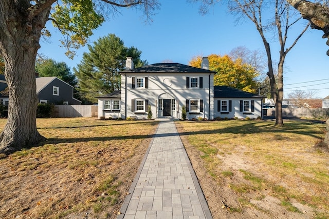 colonial house with a front yard