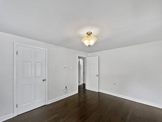 spare room featuring dark hardwood / wood-style floors