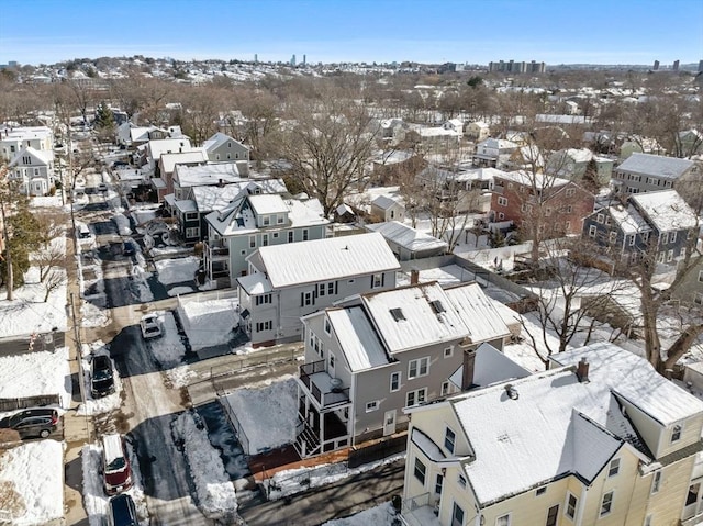 view of snowy aerial view