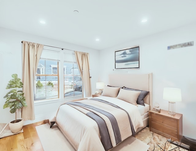 bedroom featuring light hardwood / wood-style flooring