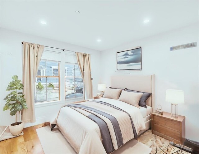 56 Belmont St Unit 3, Boston, MA 02129 - bedroom featuring light wood finished floors and recessed lighting