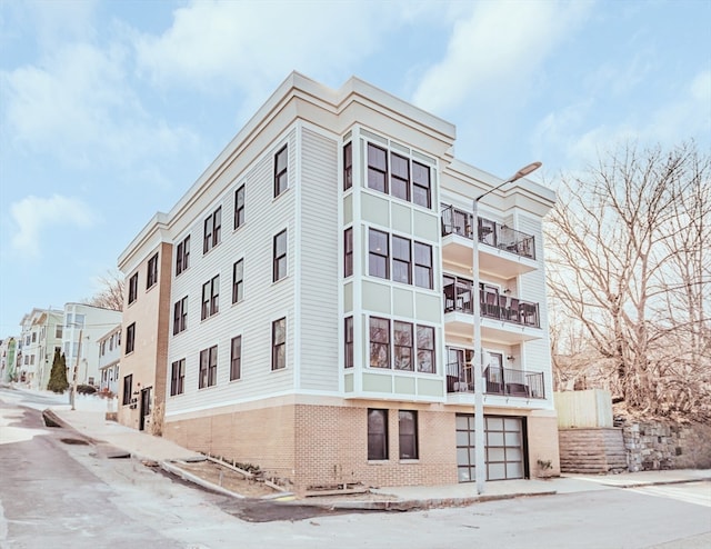 view of building exterior with a garage