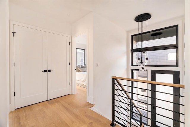 hall featuring light wood-type flooring