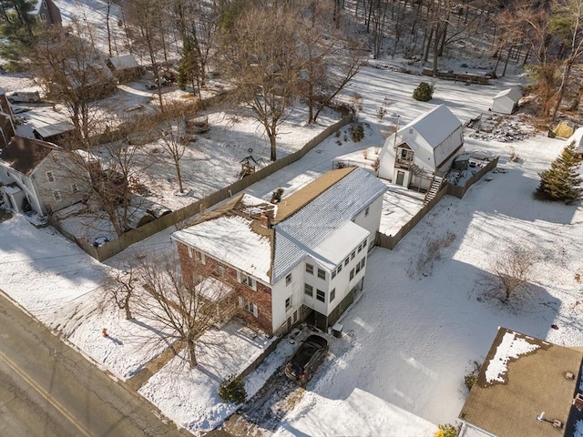 view of snowy aerial view