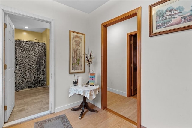 hallway featuring light hardwood / wood-style floors