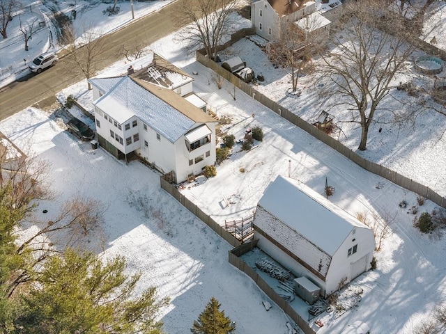 view of snowy aerial view