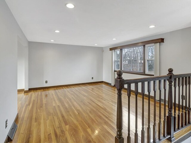 empty room featuring light wood-type flooring