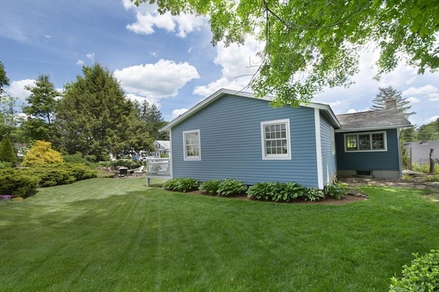 12 Crosby, Webster, MA 01570 - view of side of home with a chimney and a yard