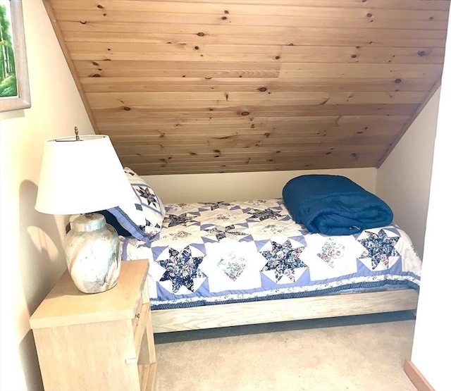 52 Burnett St, Granby, MA 01033 - bedroom featuring wooden ceiling, carpet floors, and vaulted ceiling
