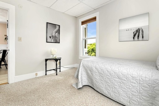162 Park St Unit 1, Beverly, MA 01915 - carpeted bedroom with a paneled ceiling and baseboards