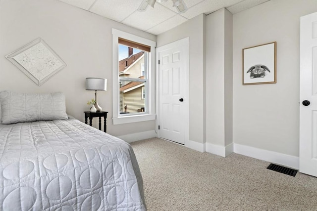 162 Park St Unit 1, Beverly, MA 01915 - bedroom with carpet flooring, a drop ceiling, and baseboards