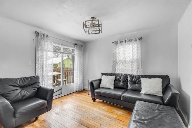 living room with wood-type flooring