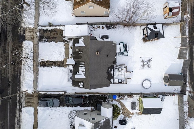 view of snowy aerial view