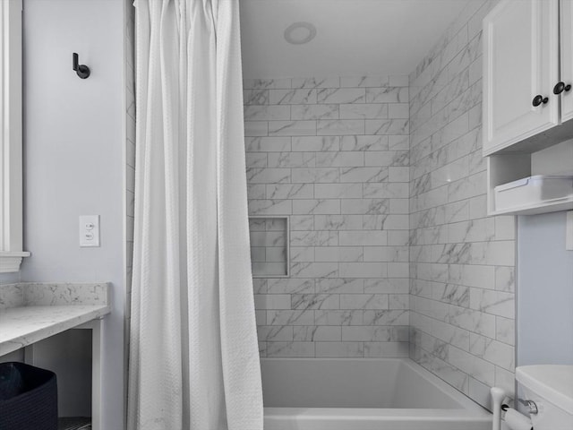 5 Tremont St Unit 3, Cambridge, MA 02139 - bathroom with toilet and shower / bath combination with curtain