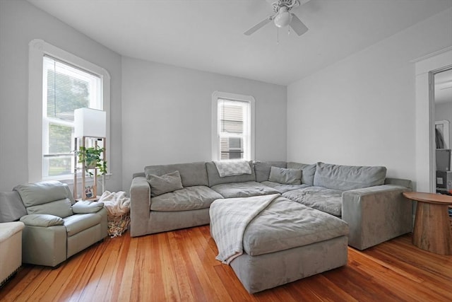 180 Irvington St, New Bedford, MA 02745 - living room featuring hardwood / wood-style floors and ceiling fan