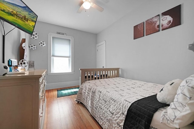 180 Irvington St, New Bedford, MA 02745 - bedroom featuring light wood finished floors, baseboards, and ceiling fan