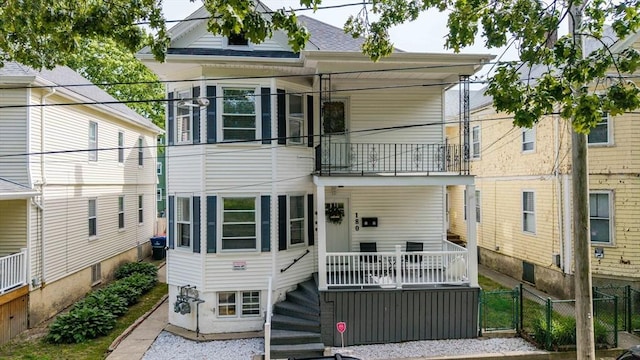 180 Irvington St, New Bedford, MA 02745 - back of house with a balcony and a porch