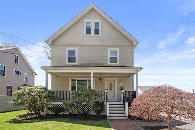 traditional style home with a porch