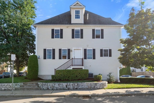 view of front of property with central AC