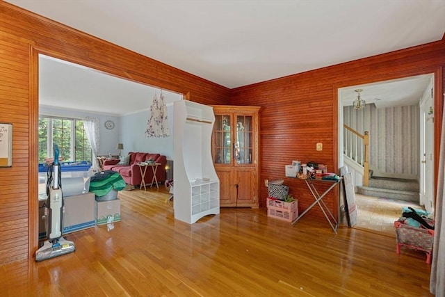 161 Old Farm Rd, Leominster, MA 01453 - entrance foyer featuring stairs and wood finished floors