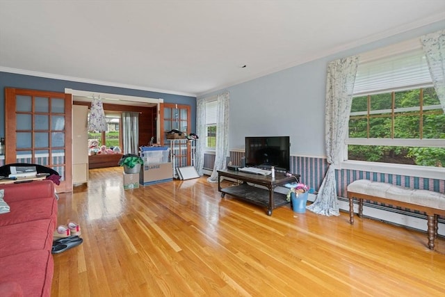 161 Old Farm Rd, Leominster, MA 01453 - living room featuring wood finished floors and ornamental molding