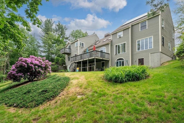 161 Old Farm Rd, Leominster, MA 01453 - rear view of property with a wooden deck, stairway, and a yard