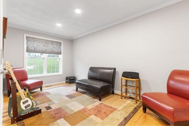 19 Miele Rd, Marlborough, MA 01752 - sitting room featuring crown molding, recessed lighting, baseboards, and wood finished floors