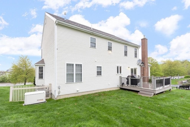 19 Miele Rd, Marlborough, MA 01752 - rear view of property with a chimney and a deck