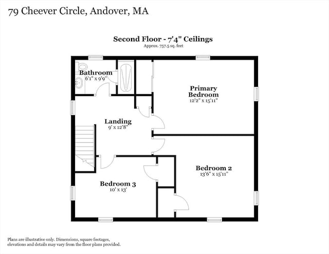 79 Cheever Cir, Andover, MA 01810 - floor plan / room layout