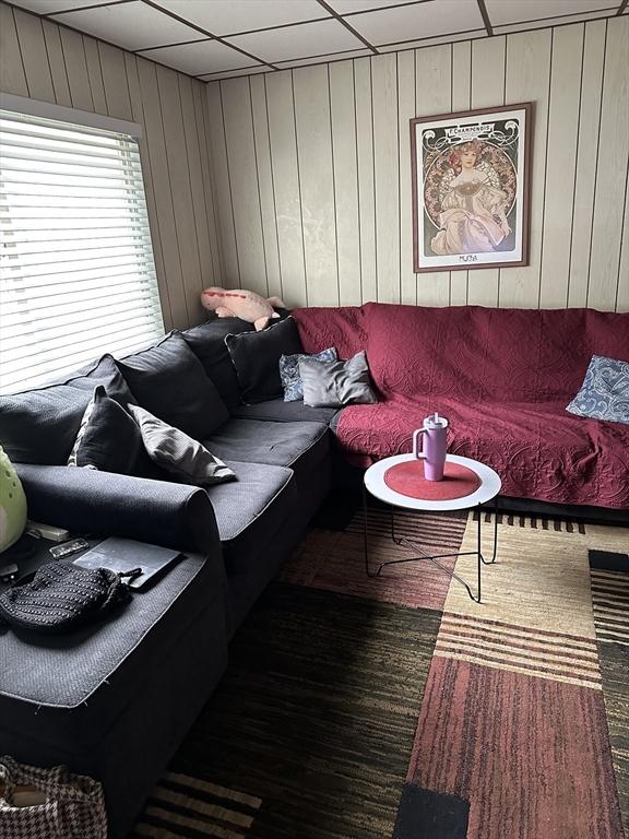 9 Coburn Ave, Worcester, MA 01604 - living room featuring wooden walls