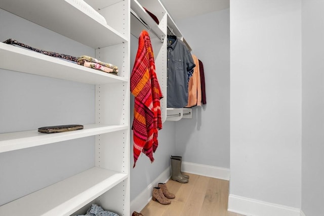 spacious closet with wood finished floors